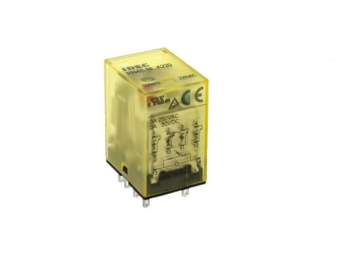 Relay Idec 4 cực, 14 chân dẹp, có đèn, 5A/24V AC, RN4S-NL-A24